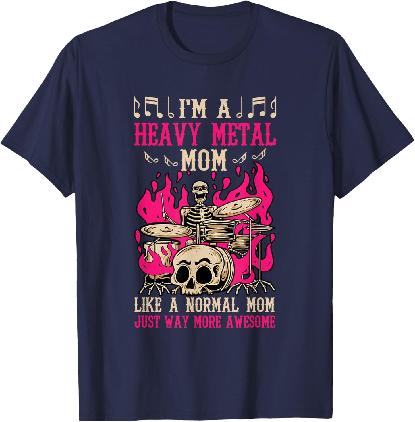 I'm A Heavy-metal Mom Hardrock Mother T-Shirt - T-Shirt | Navy