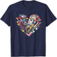 Heart Painting Art Teacher Appreciation Artist Student T-Shirt - T-Shirt | Navy