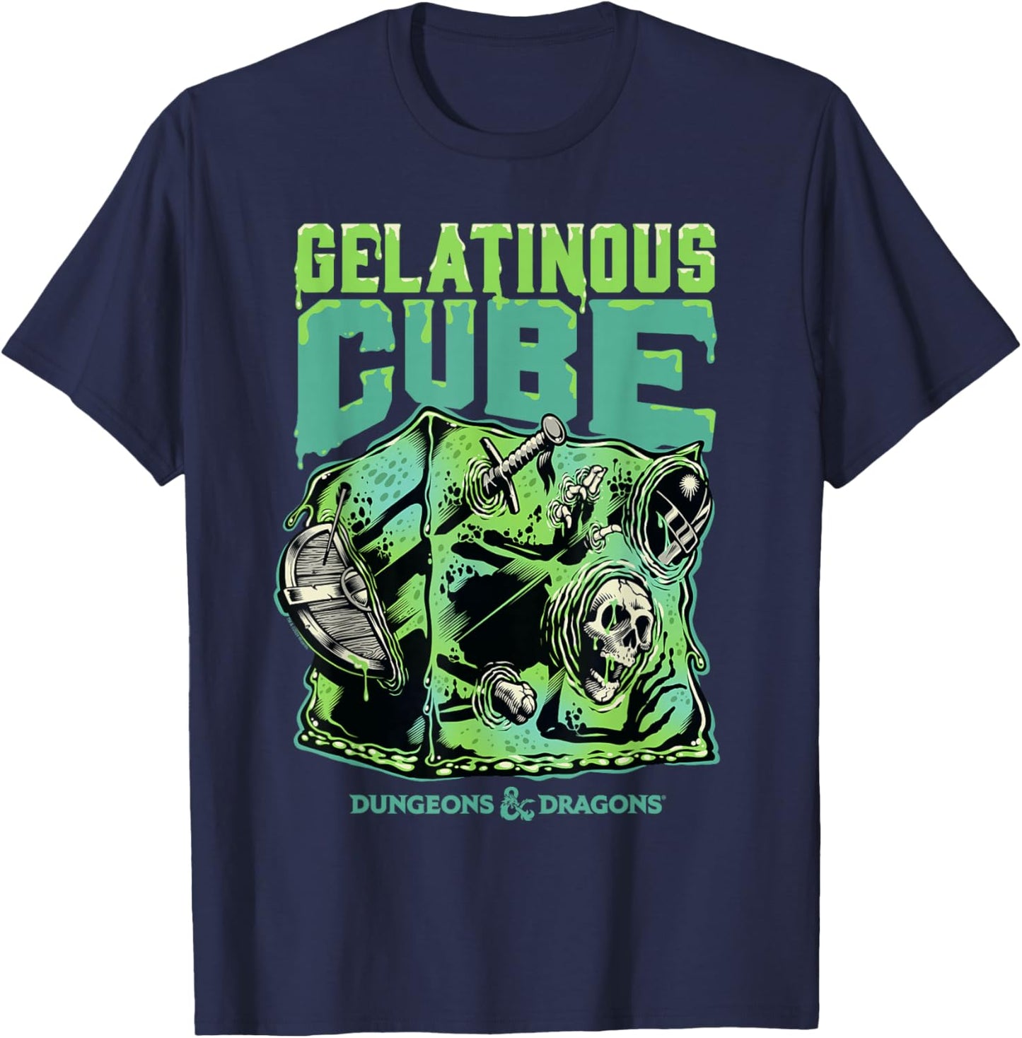 Dungeons & Dragons Acid Gelatinous Cube T-Shirt - T-Shirt | Navy