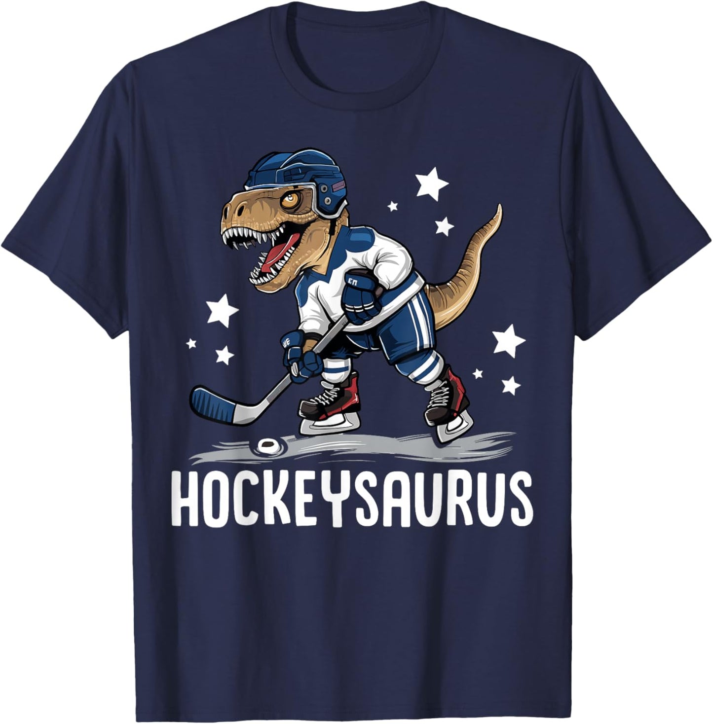 Hockeysaurus Funny Dinosaur Hockey Kids Hockey Boy T-Shirt - T-Shirt | Navy