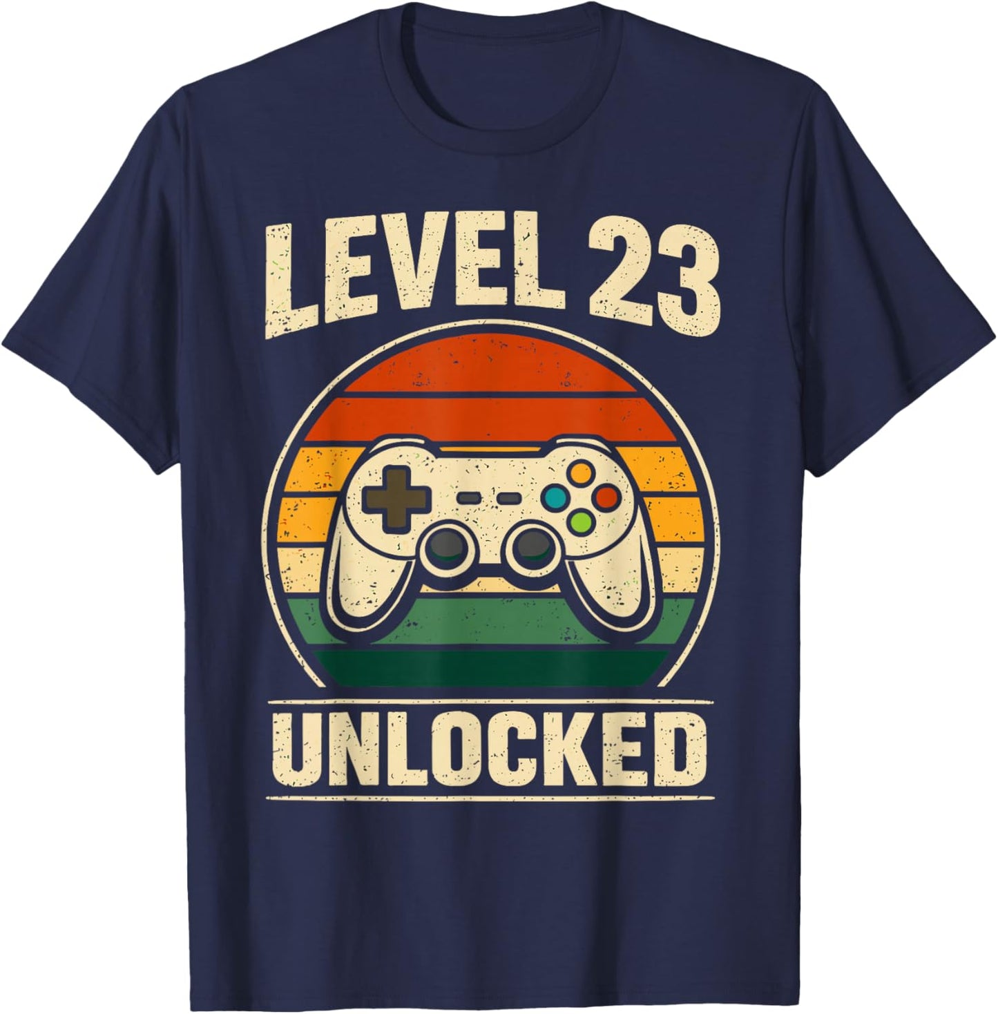 23th Birthday Level 23 Unlocked Gamer Gaming 23 Birthday T-Shirt - T-Shirt | Navy