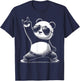 Retro Panda Rock and Roll Musik Lustiger Panda T-Shirt - T-Shirt | Navy