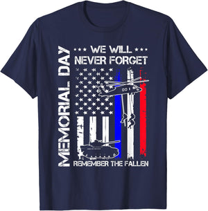 Memorial Day Remembering Our Fallen Patriotic USA Flag Men T-Shirt - T-Shirt | Navy