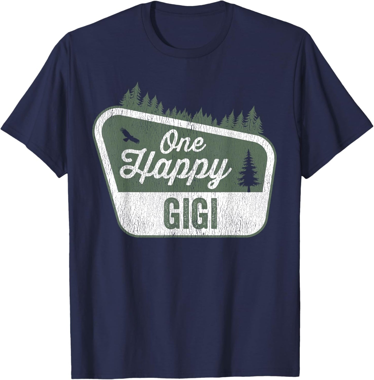 One Happy Gigi Matching Family Birthday Party Camping T-Shirt - T-Shirt | Navy