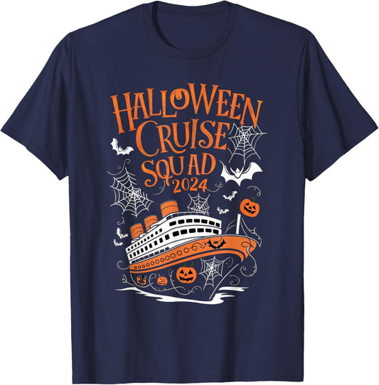Spooky Halloween Cruise Squad 2024 Cruising Crew Season T-Shirt - T-Shirt | Navy