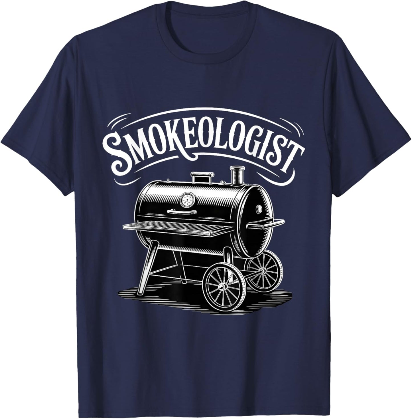 Smokeologist Funny Pitmaster BBQ Smoker Grilling T-Shirt - T-Shirt | Navy