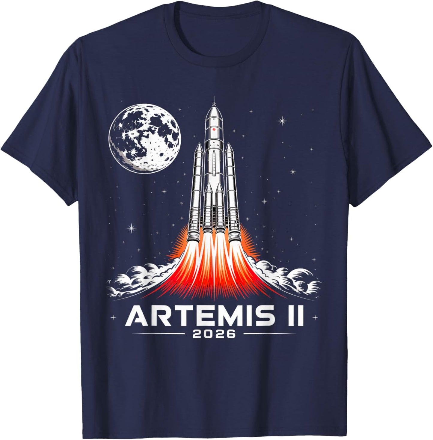 Artemis II Rocket Launch Space Exploration Back to the Moon T-Shirt - T-Shirt | Navy