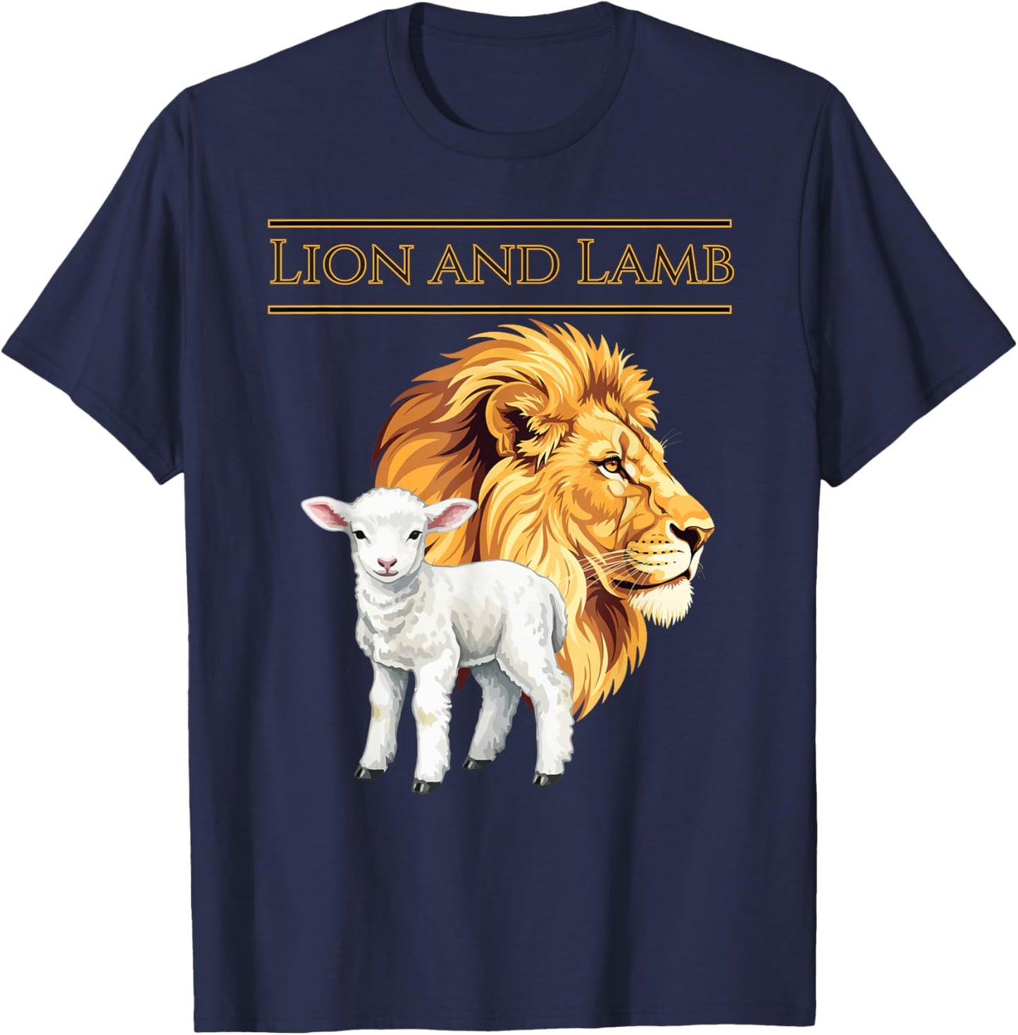 Lion and Lamb - Jesus Christ King of Kings - Christian T-Shirt - T-Shirt | Navy