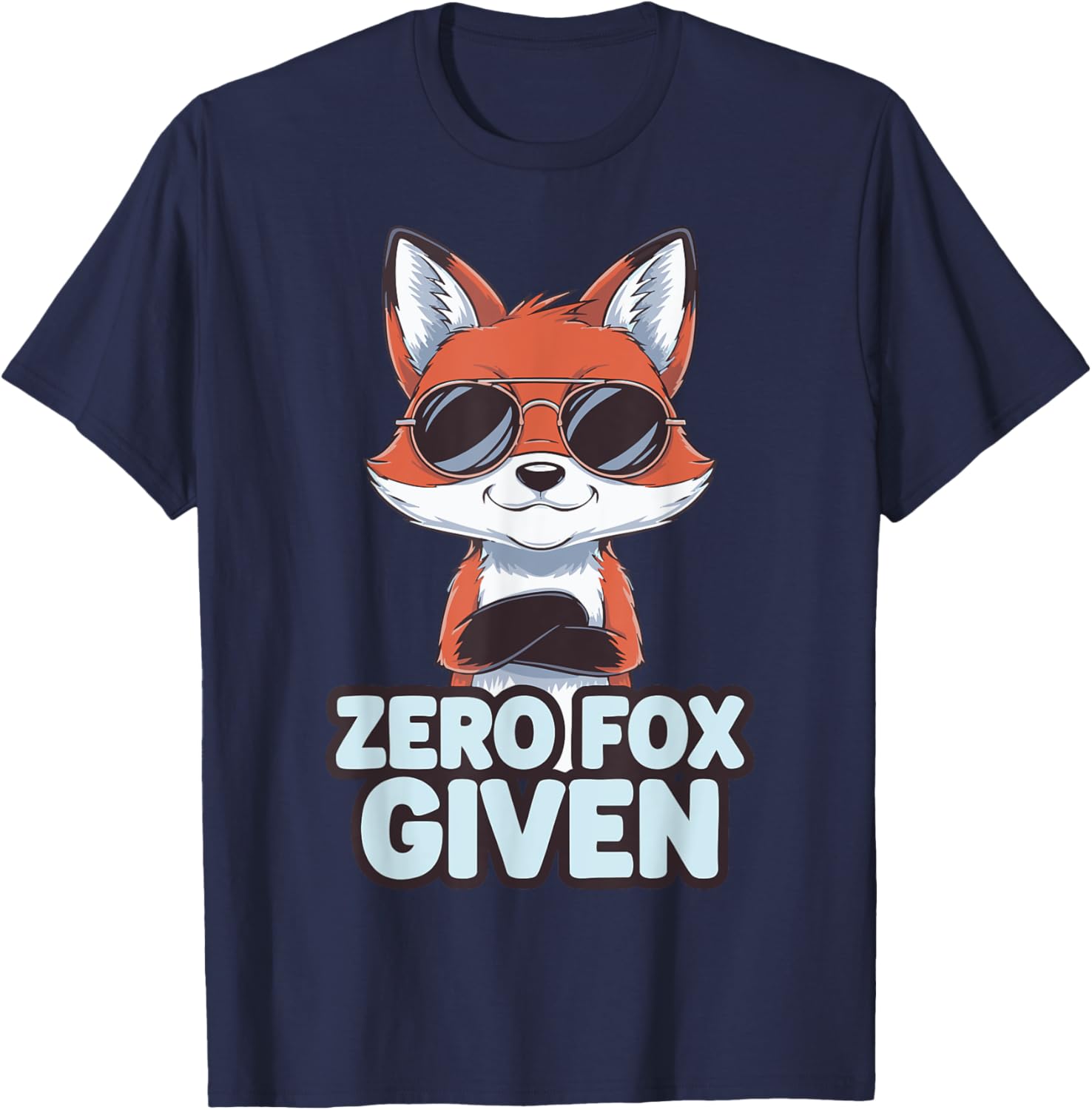 Zero Fox Given Funny Fox Sarcastic Pun Attitude Humor T-Shirt - T-Shirt | Navy