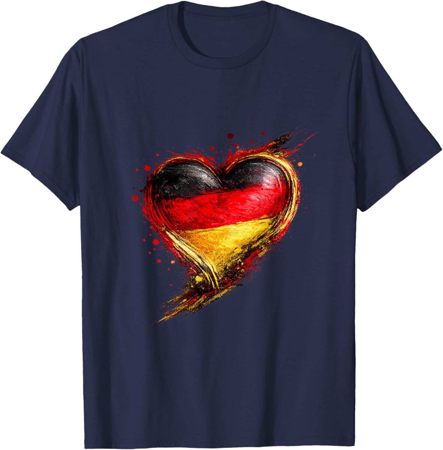 Deutschland Herz mit der Deutschen Flagge Germany T-Shirt - T-Shirt | Navy