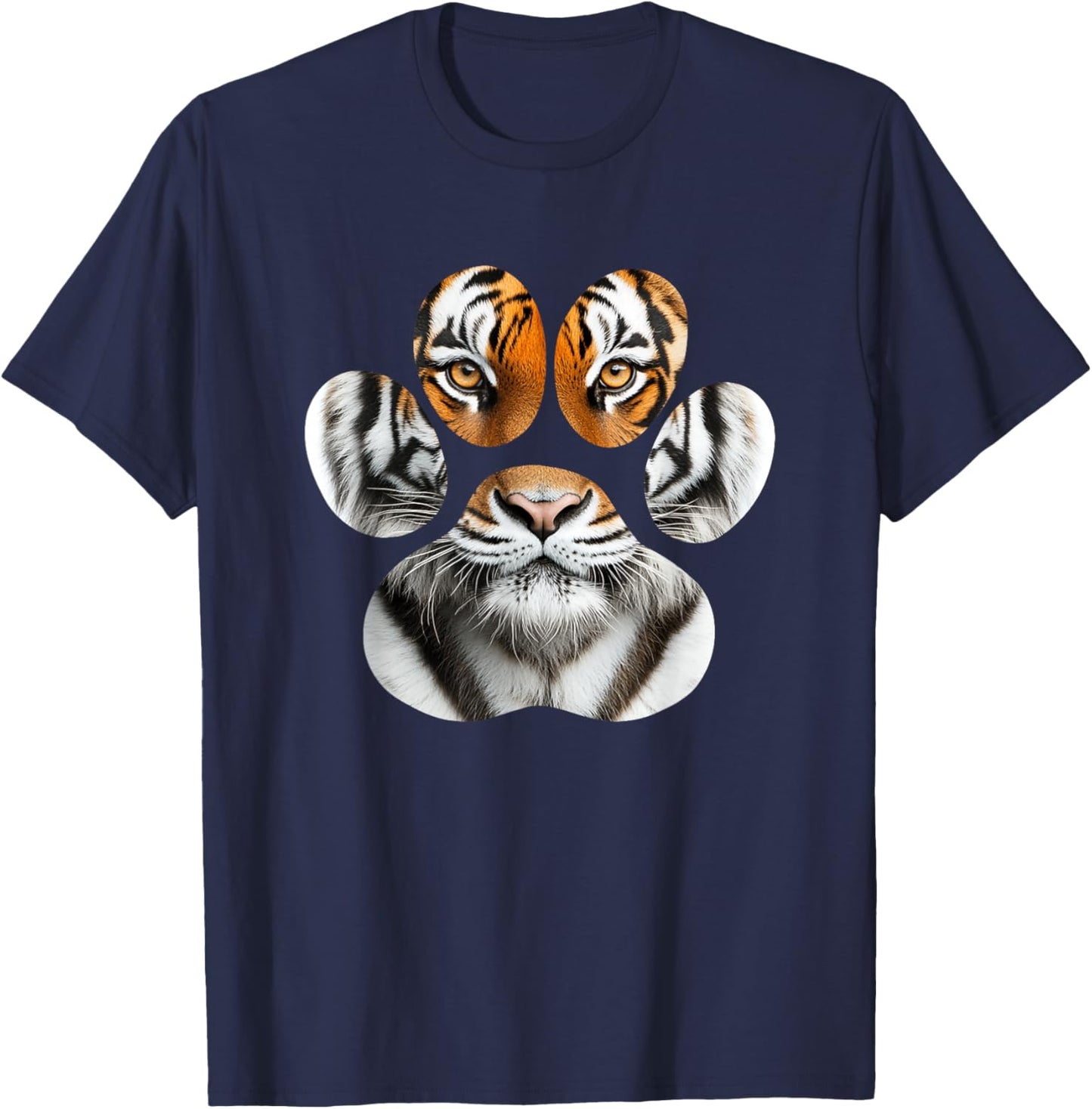 Tiger Eyes Paw Tiger T-Shirt - T-Shirt | Navy