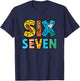 Six Seven 67 6 7 Kids 67 Teens Boys Girls 6-7 Meme Funny T-Shirt - T-Shirt | Navy