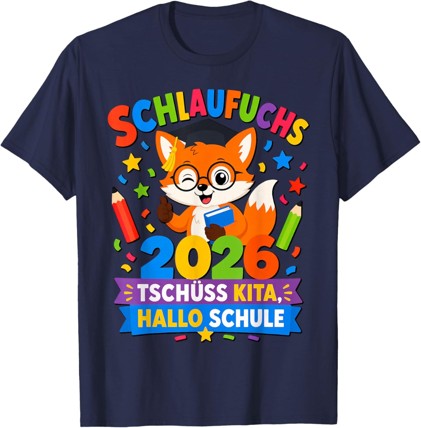Schlaufuchs 2026 Kita Abgänger Kinder T-Shirt - T-Shirt | Navy