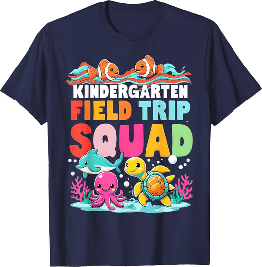 Sea Life Aquarium Underwater Field Trip Squad Kindergarten T-Shirt - T-Shirt | Navy