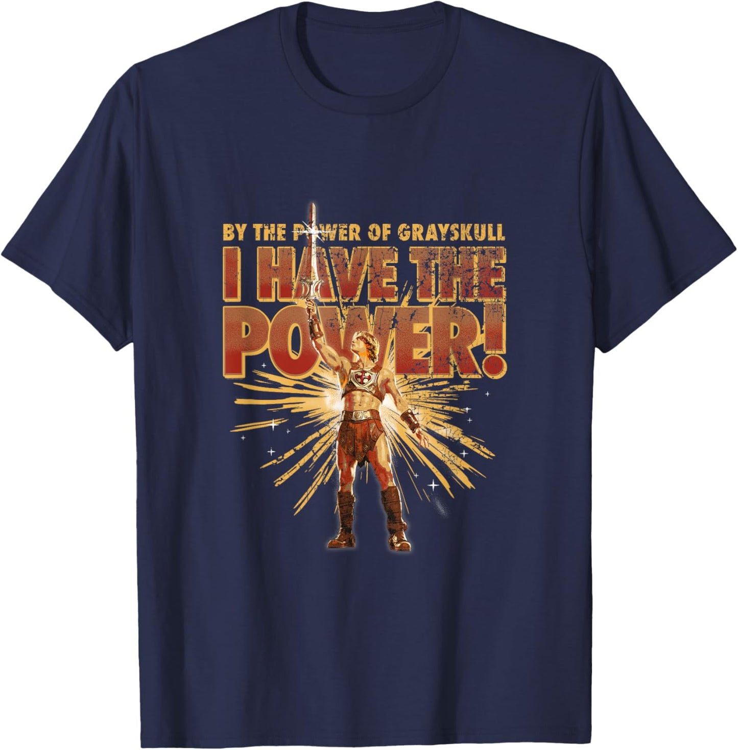 Masters of the Universe By the Power of Grayskull He-Man T-Shirt - T-Shirt | Navy