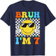 Bruh I'm 7 Year Old Gifts 7th Birthday Boy Seven Smile Face T-Shirt - T-Shirt | Navy