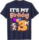 Cow 3rd Birthday Party Balloons Moo Farm Animal Vet Barn T-Shirt - T-Shirt | Navy