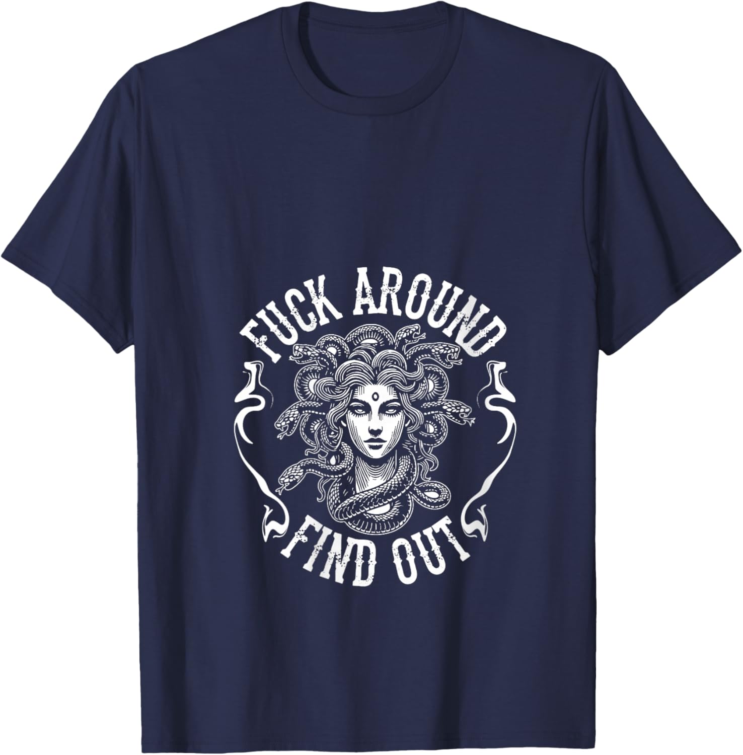 FAFO Fuck Around And Find Out V-Neck T-Shirt - T-Shirt | Navy