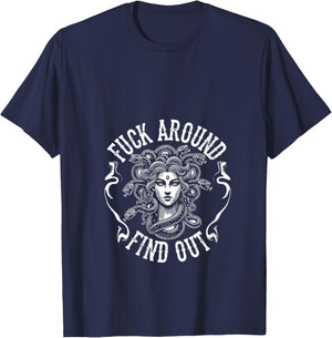 FAFO Fuck Around And Find Out V-Neck T-Shirt - T-Shirt | Navy