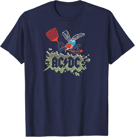 Perryscope - ACDC - Fly On The Wall Tour Icon and Locations T-Shirt - T-Shirt | Navy