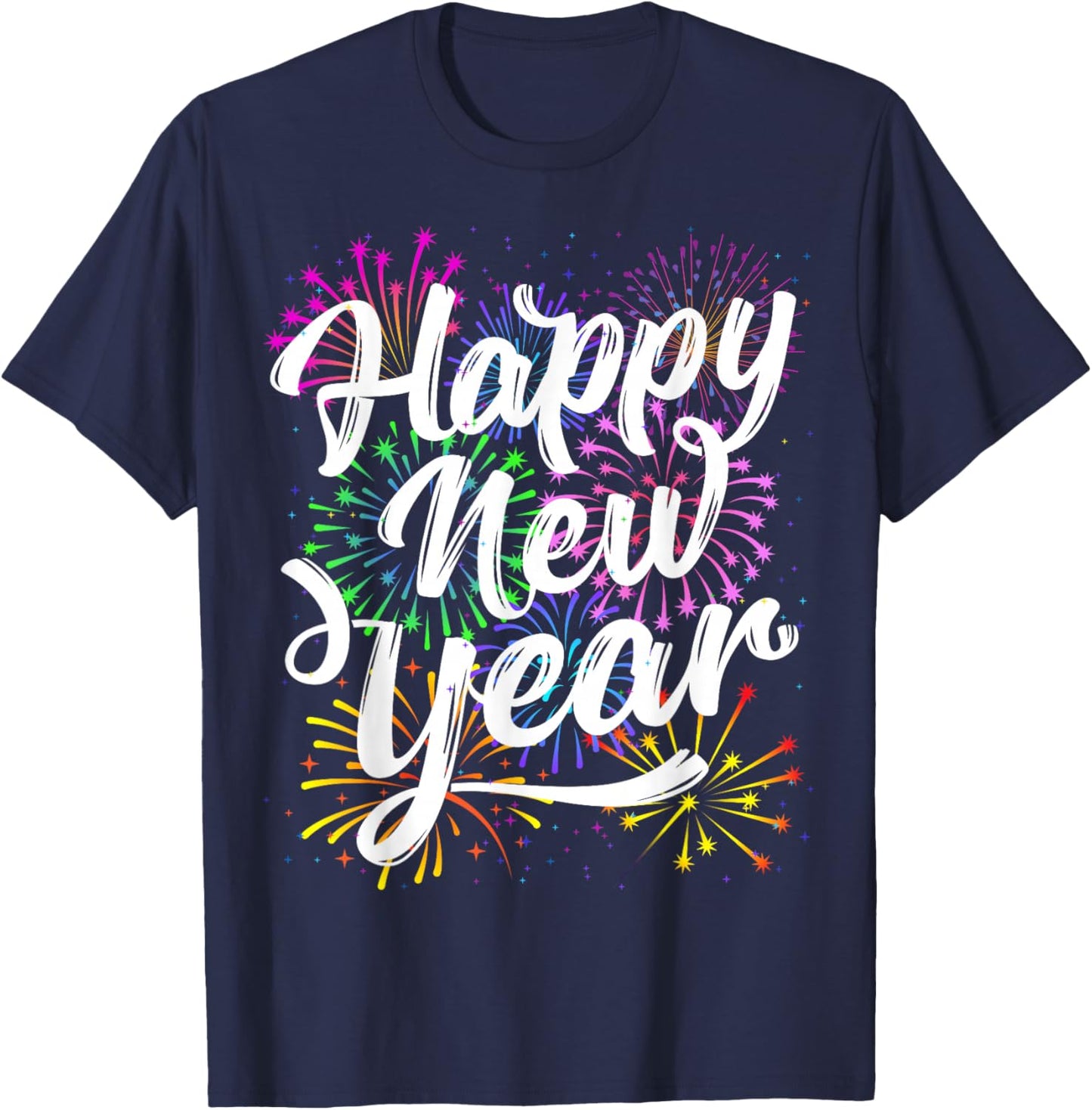 Happy New Year Party Supplies 2026 Family Matching Fireworks T-Shirt - T-Shirt | Navy