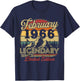 Vintage 60th Birthday Gift Born in February 1966 T-Shirt - T-Shirt | Navy
