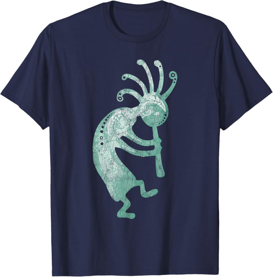 Retro Kokopelli Native American Southwest Tribe Men Women T-Shirt - T-Shirt | Navy