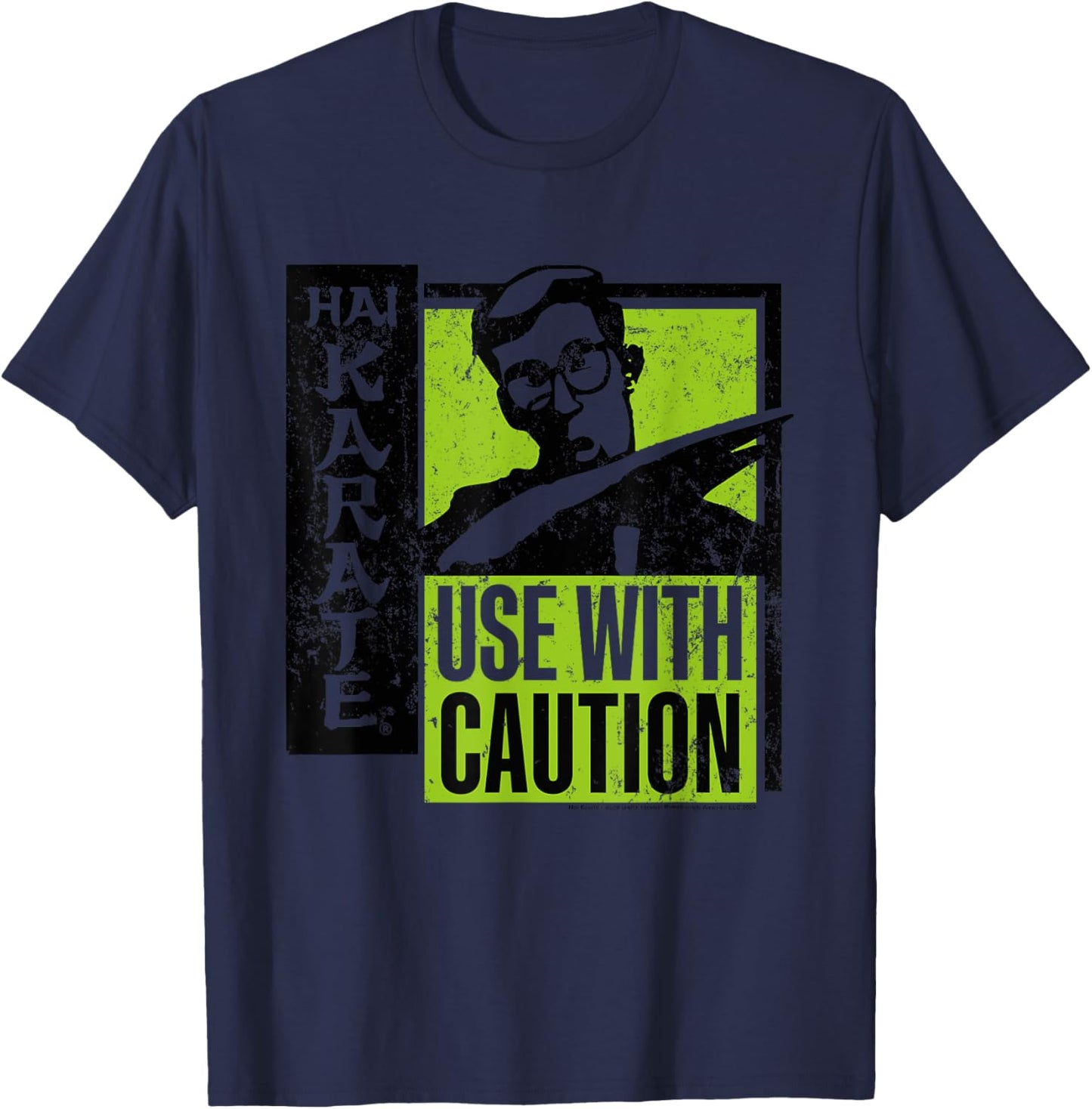 Hai Karate Use With Caution Black And Green Retro Aftershave T-Shirt - T-Shirt | Navy