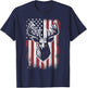 Deer Hunting American Flag Deer T-Shirt - T-Shirt | Navy
