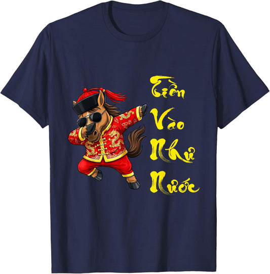 Tet Decoration 2026 New Year Lunar Vietnamese Year Horse T-Shirt - T-Shirt | Navy