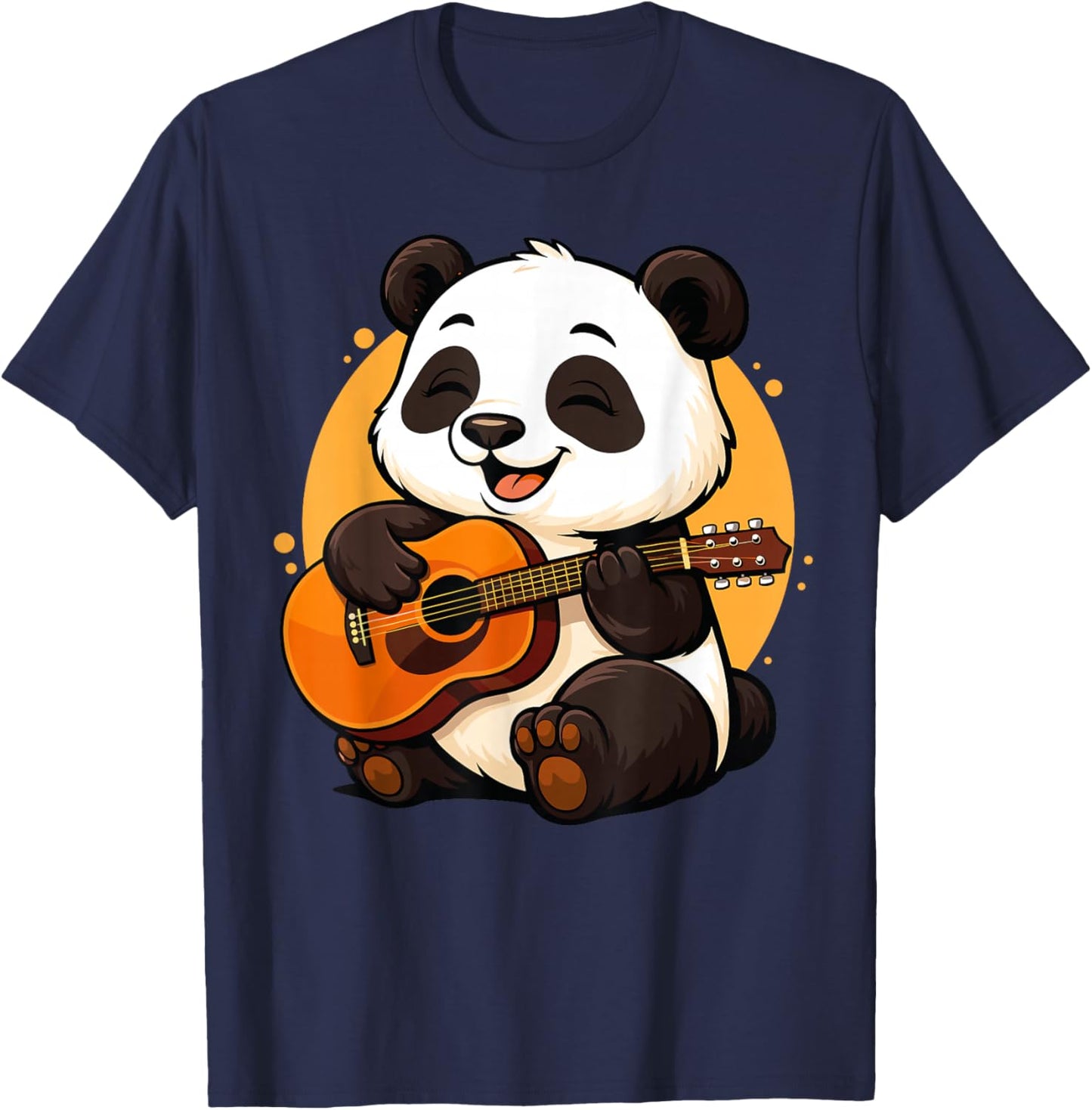 Panda Playing Guitar Graphic Panda Boys Girls Guitar Lover T-Shirt - T-Shirt | Navy