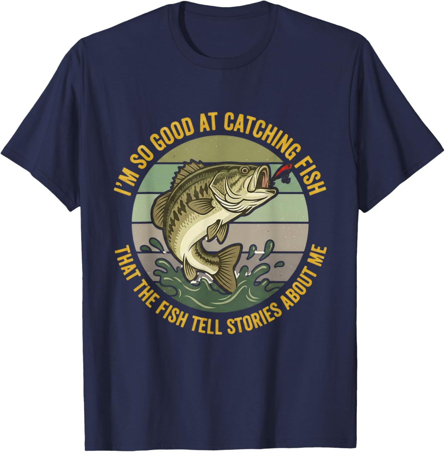 Funny Bass Fishing Quote Angler Spinnerbait Lure Humor T-Shirt - T-Shirt | Navy