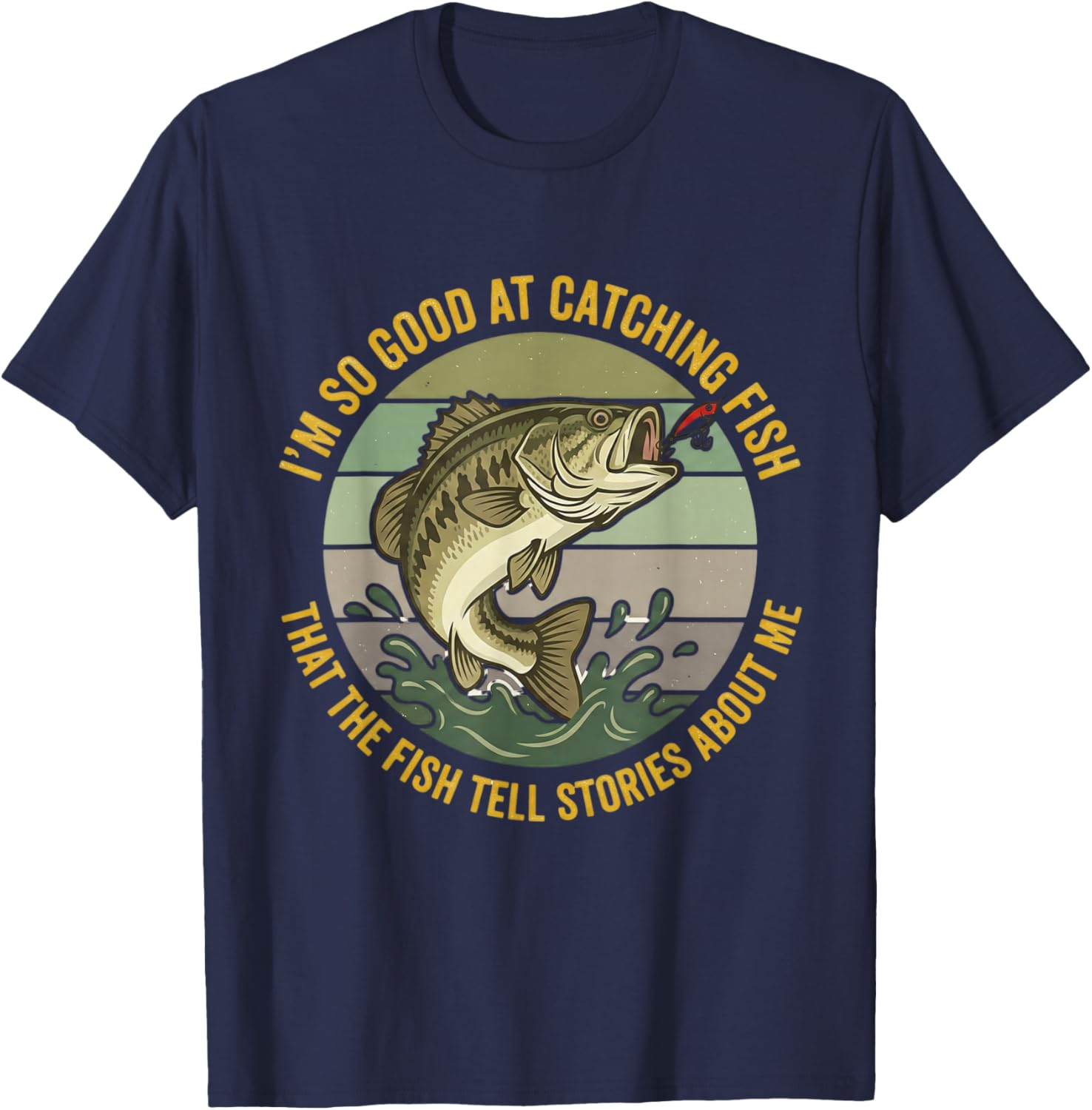 Funny Bass Fishing Quote Angler Spinnerbait Lure Humor T-Shirt - T-Shirt | Navy