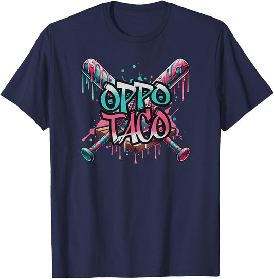 Oppo Taco Funny Baseball Ice Cream Dripping T-Shirt - T-Shirt | Navy