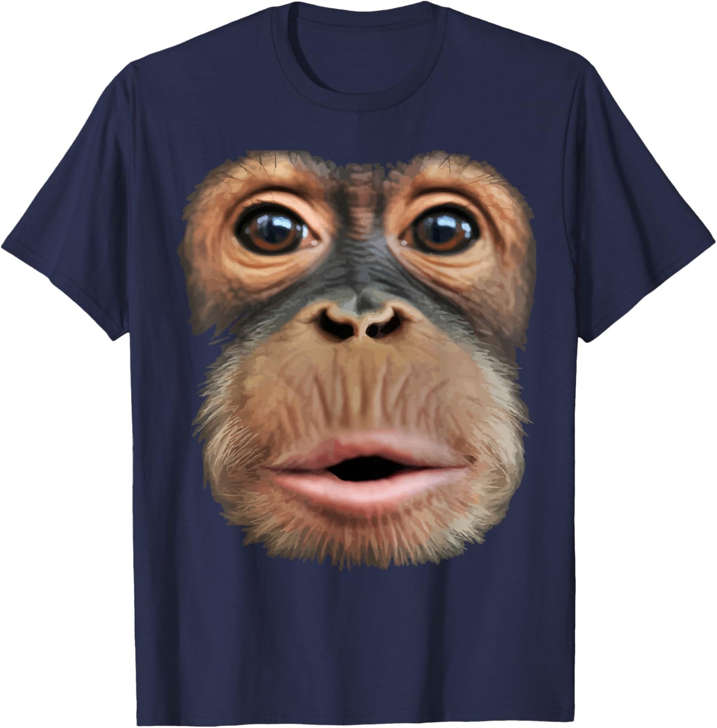 Monkey Face Breath Funny Men Women Halloween Costume T-Shirt - T-Shirt | Navy