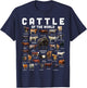 Cow Shirt Cattle Of The World Types Of Cows Funny Farmer T-Shirt - T-Shirt | Navy