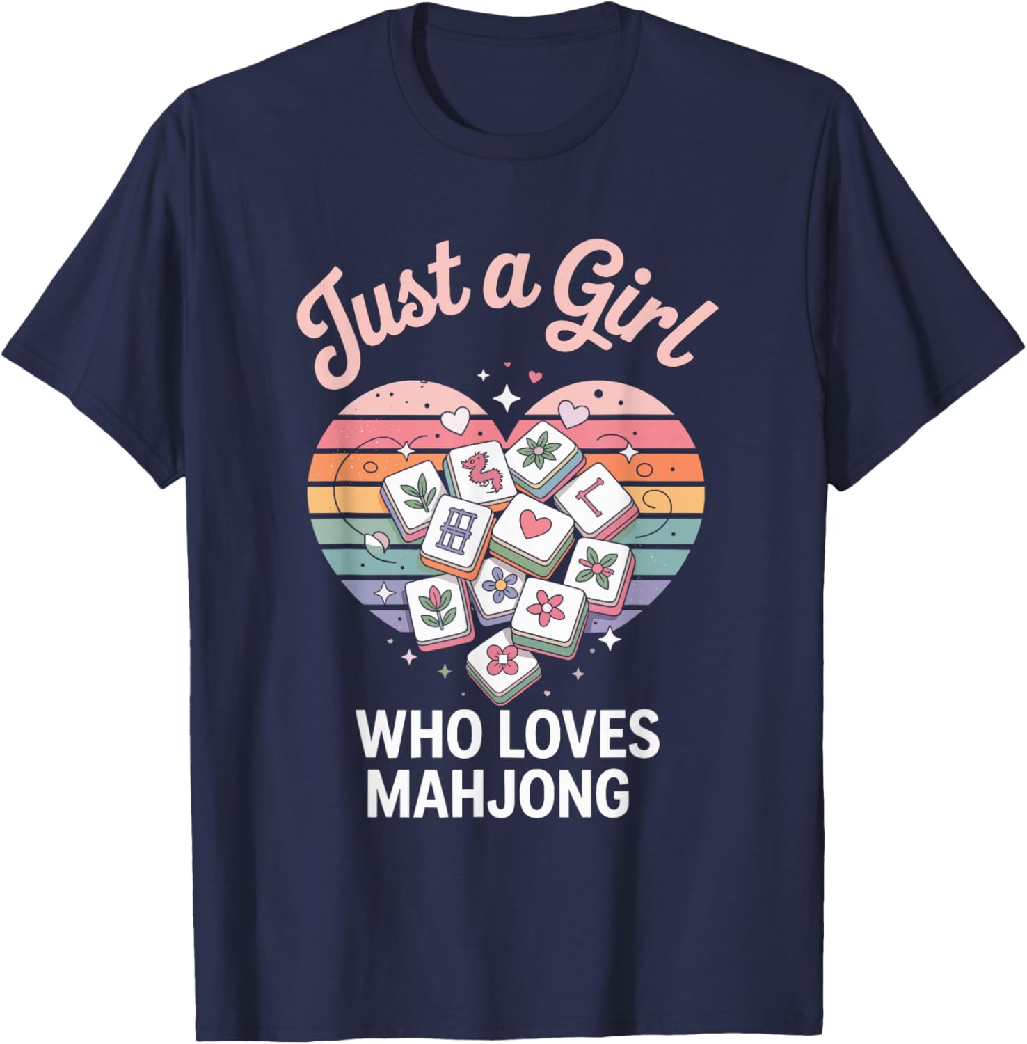 Just a Girl who Loves Mahjong T-Shirt - T-Shirt | Navy