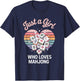 Just a Girl who Loves Mahjong T-Shirt - T-Shirt | Navy