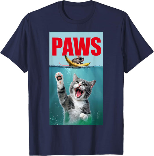 Funny Paws Shirt Paws Jaws Mouse T-Shirt - T-Shirt | Navy