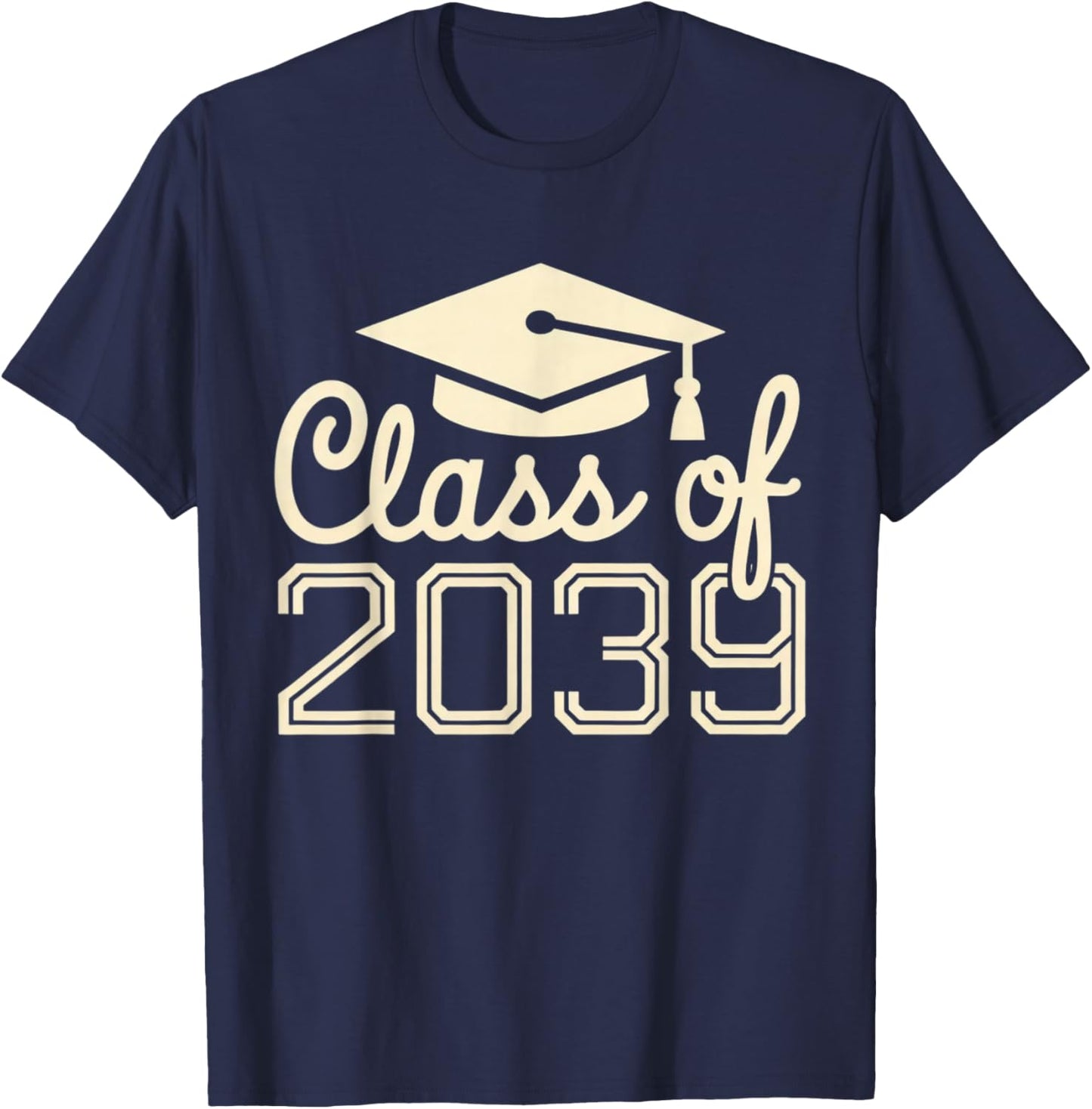 Class of 2039 Grow with Me First Day of School Graduation T-Shirt - T-Shirt | Navy