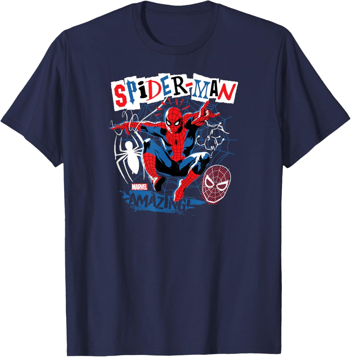 Spider-Man - Punk Poster T-Shirt - T-Shirt | Navy