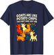 Goats are Like Potato Chips - Funny Goat Lover Art T-Shirt - T-Shirt | Navy