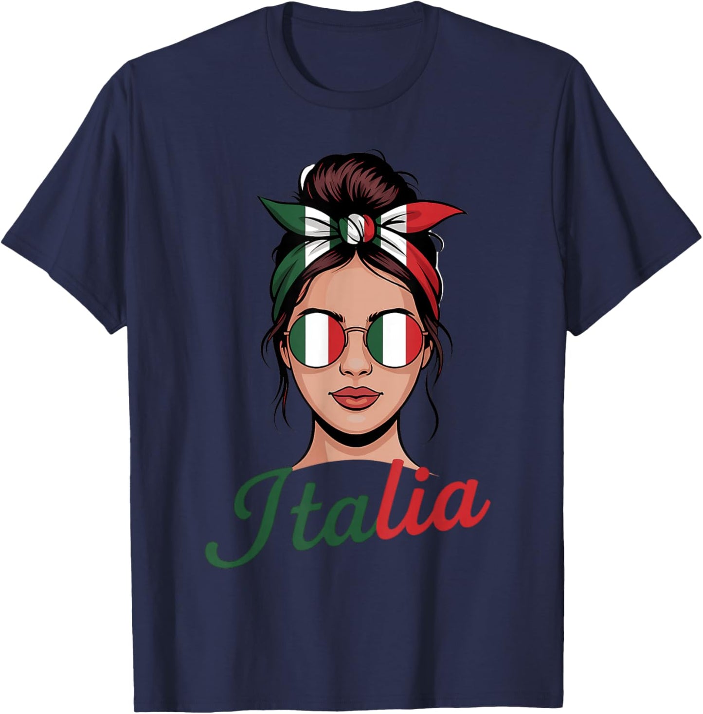 Drapeau de l'Italie Racines Italiennes T-Shirt - T-Shirt | Navy