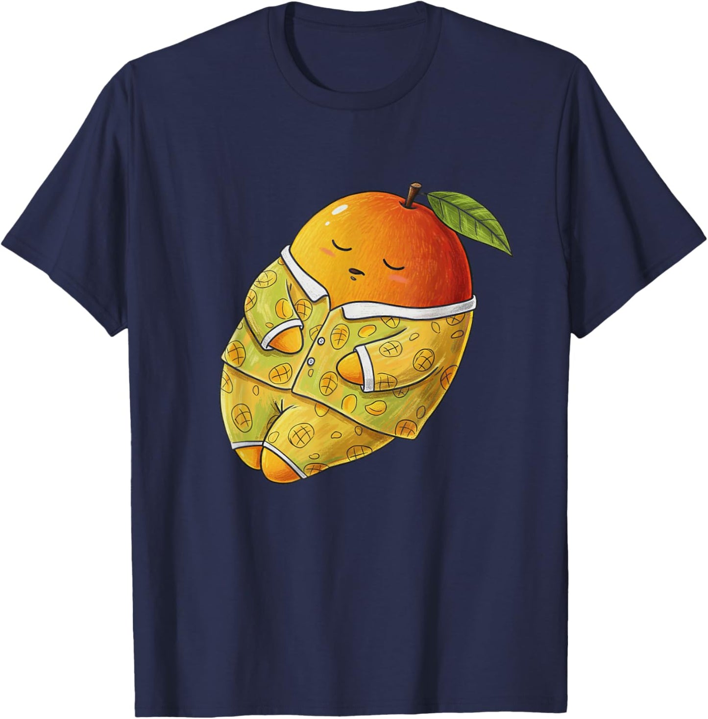 Funny Sleepy Mango Pajama Men Kids T-Shirt - T-Shirt | Navy