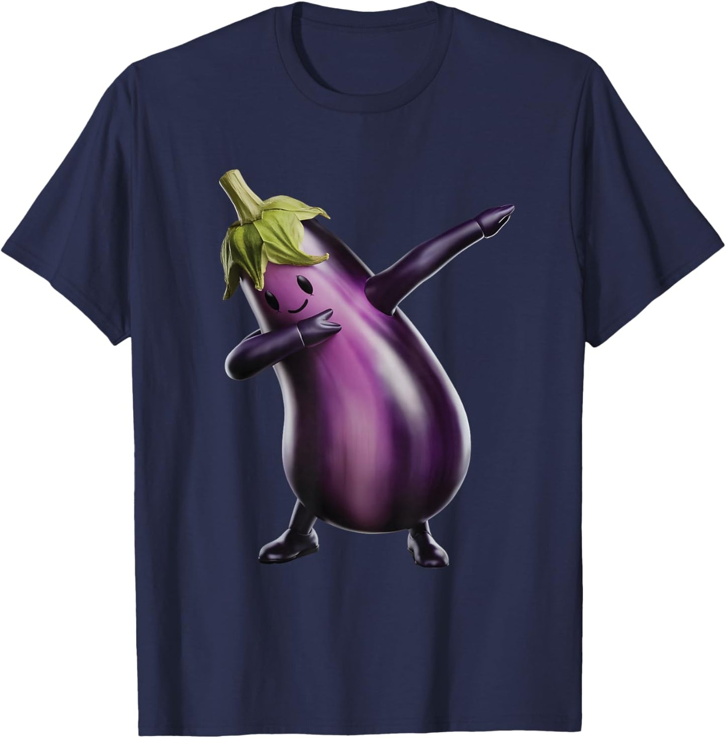 Eggplant Dabbing T-Shirt - T-Shirt | Navy