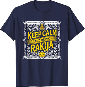 Keep Calm And Drink Rakija Vintage Style T-Shirt - T-Shirt | Navy