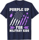 Purple Up for Military Kids Military Child Month USA Flag T-Shirt - T-Shirt | Navy