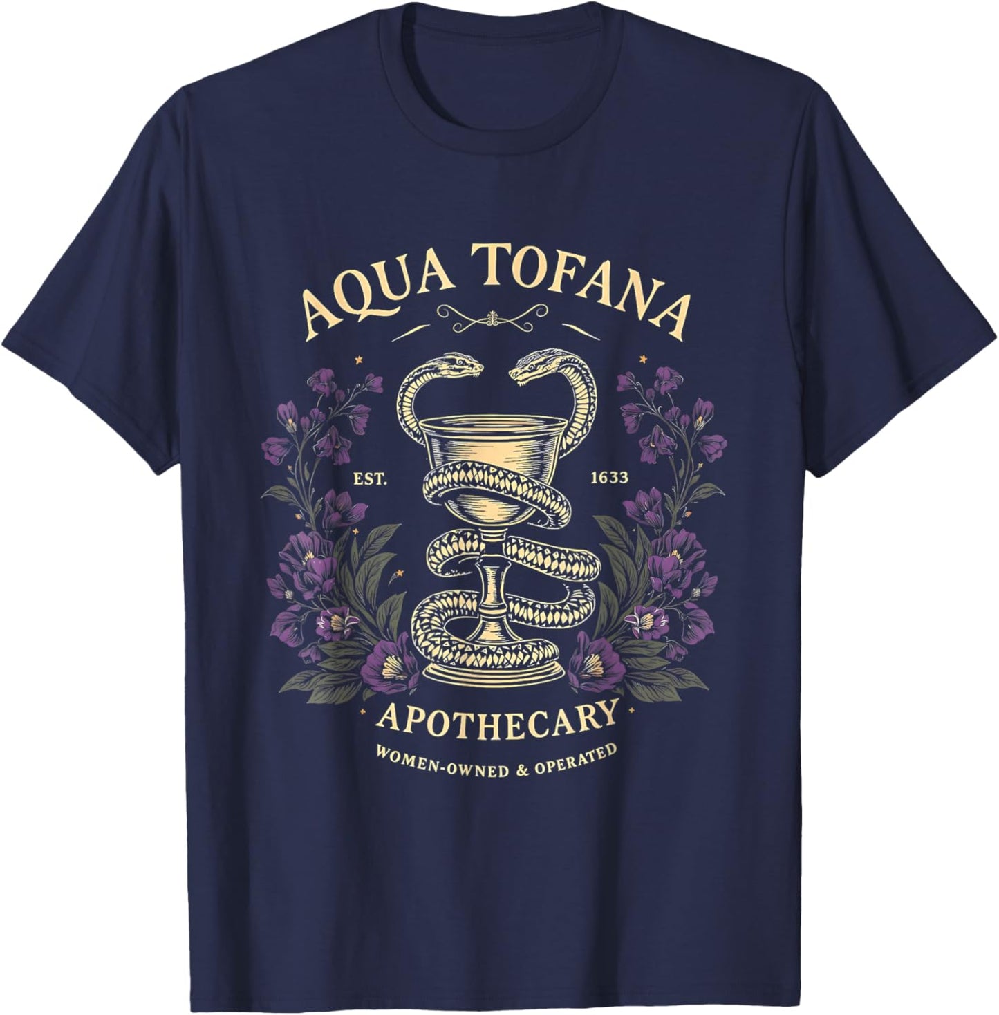 Feminist Snake Serpent Aqua Tofana Poison Globet Women T-Shirt - T-Shirt | Navy