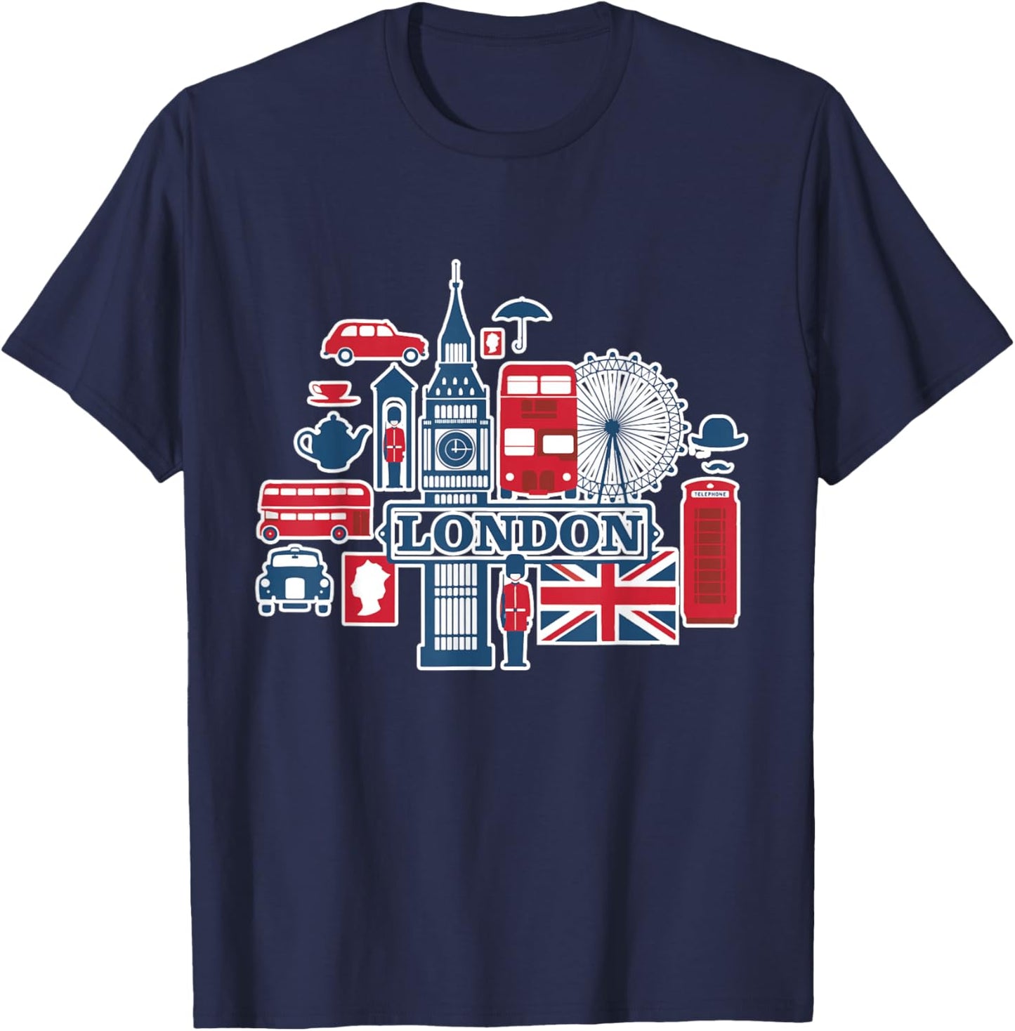 I Love London, Les Amoureux de l'Angleterre T-Shirt - T-Shirt | Navy