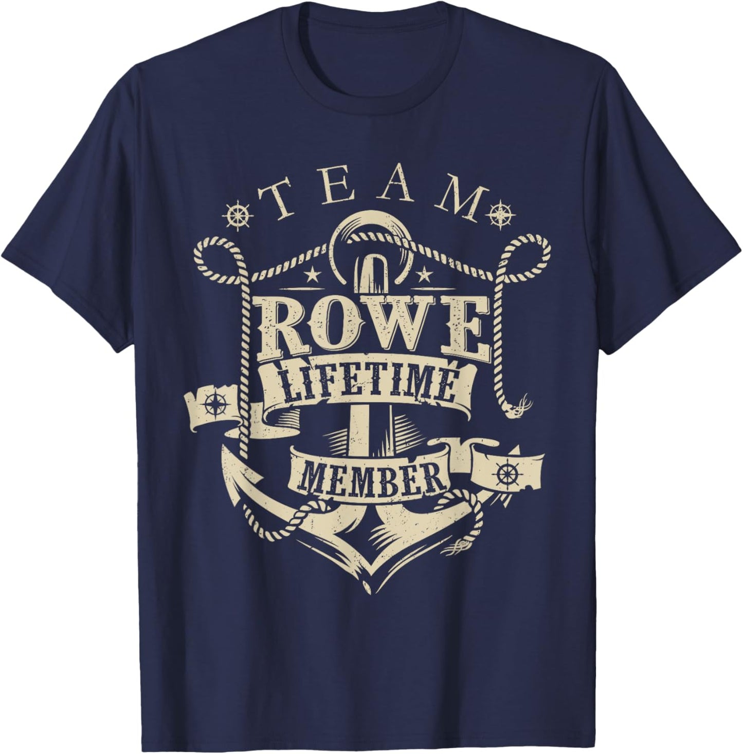 Team ROWE Lifetime Member Vintage ROWE Family Name T-Shirt - T-Shirt | Navy